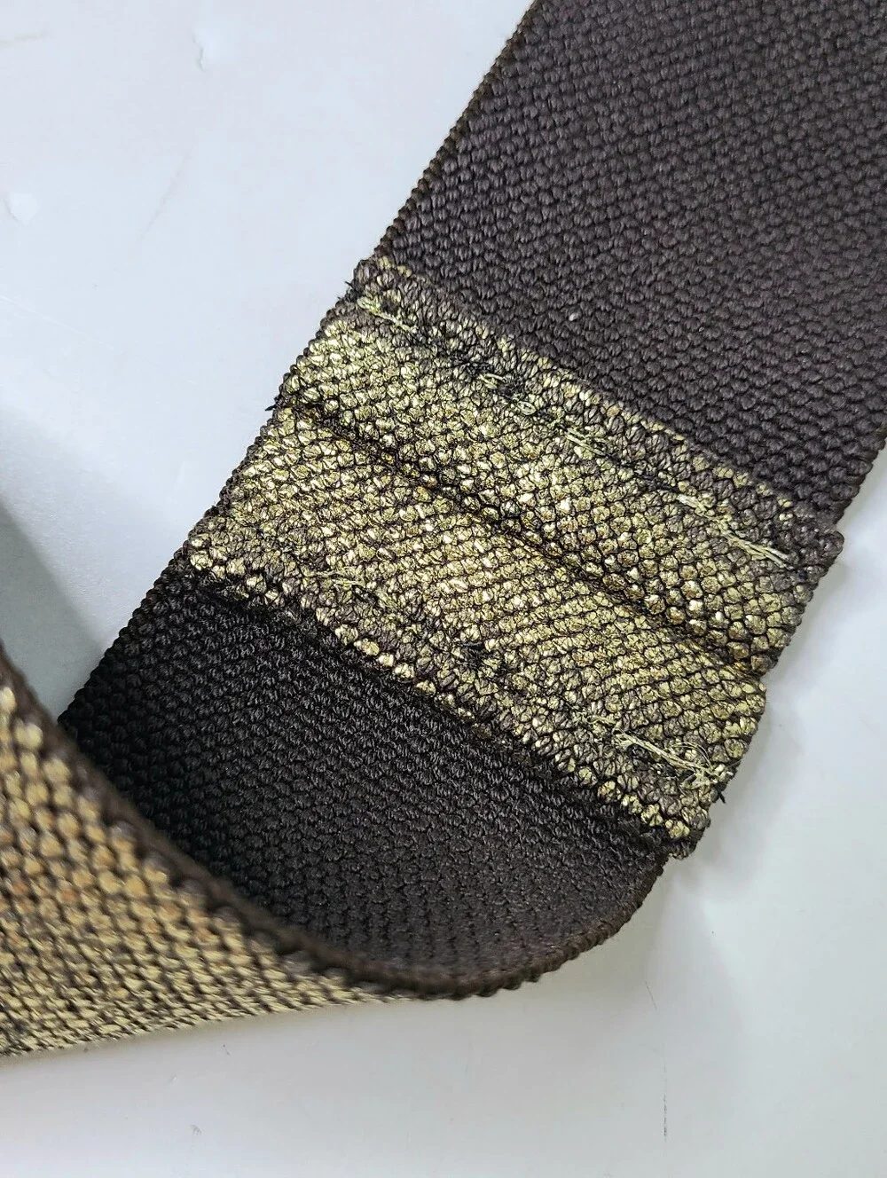 Linea Pelle LP Metallic Brown Leather Stretch Belt